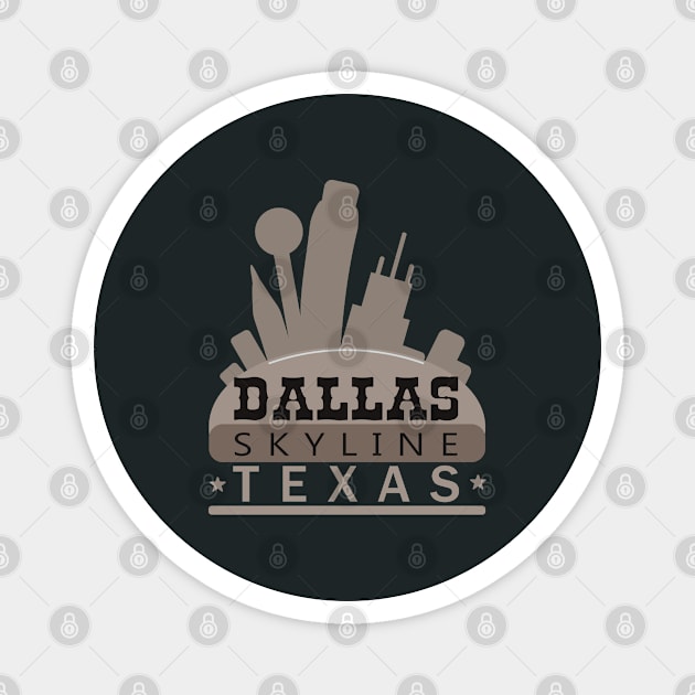 DALLAS SKYLINE (light) Magnet by ArteriaMix